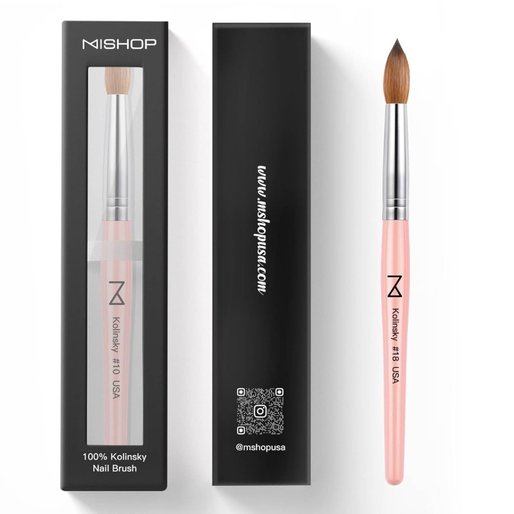 M Shop Professional Kolinsky Acrylic Nail Brush Size 18